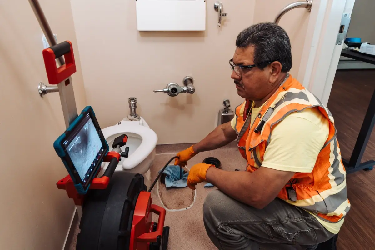 Technician with coiled standard push-rod