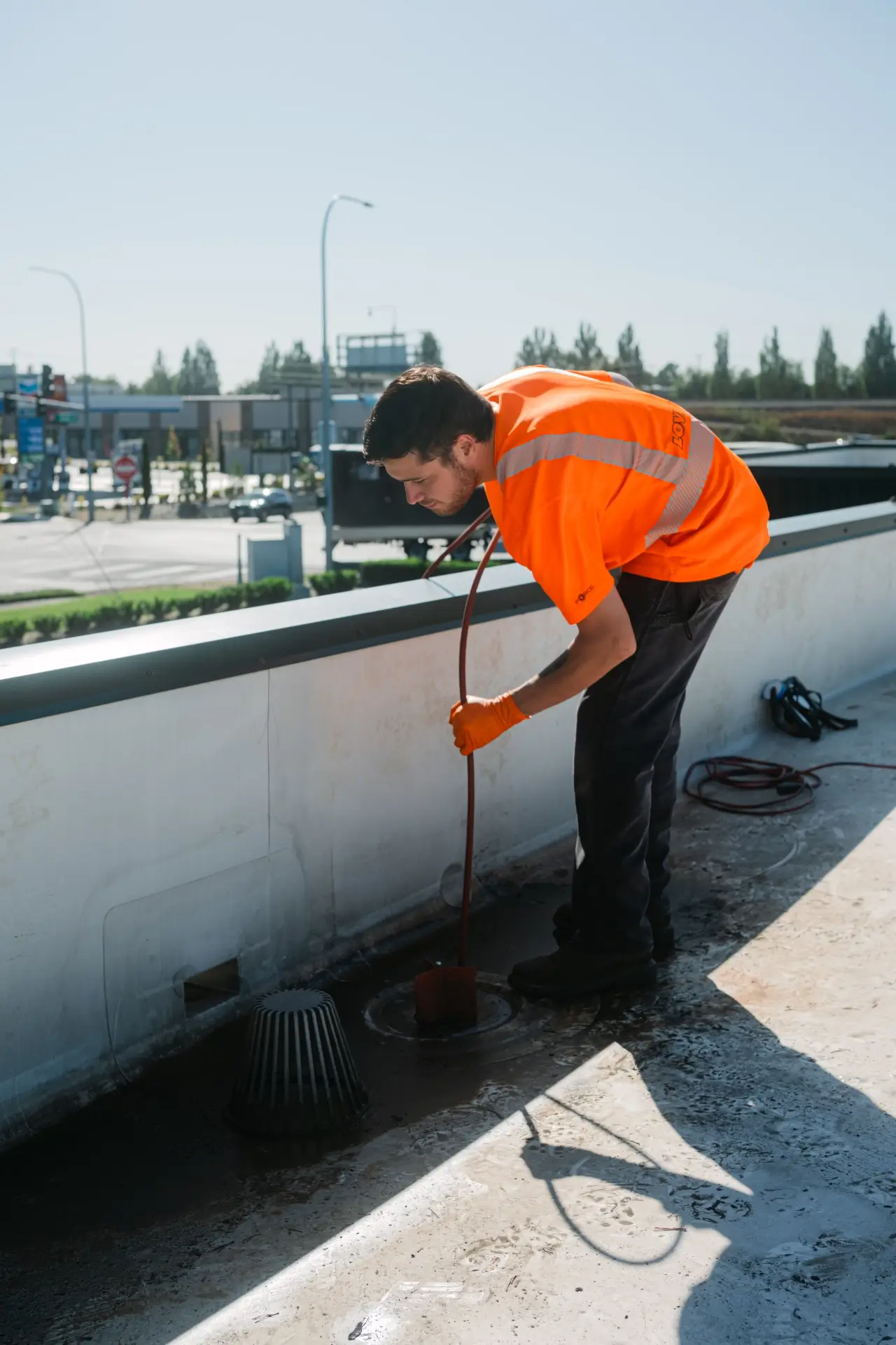 Clear Flat Roof Drains, Scuppers and Downspouts
